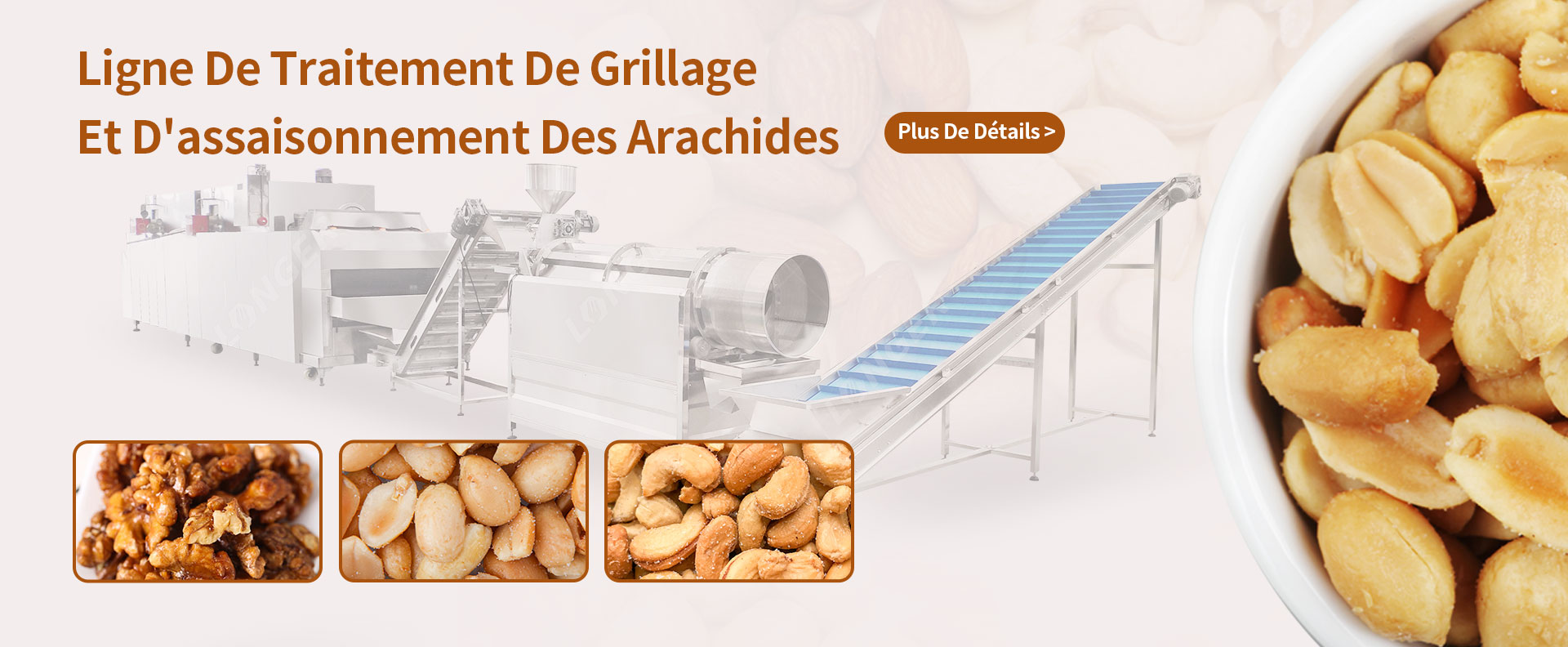Ligne De Traitement De Grillage  Et D'assaisonnement Des Arachides