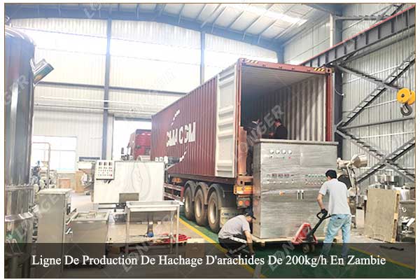 Ligne De Production De Hachage D'arachides De 200kg/h En Zambie