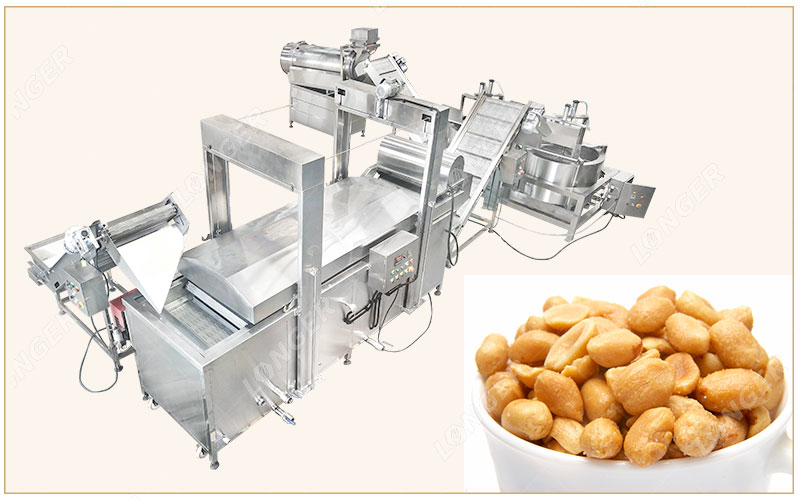 Ligne De Friture Et D'Assaisonnement De Cacahuètes En Italie